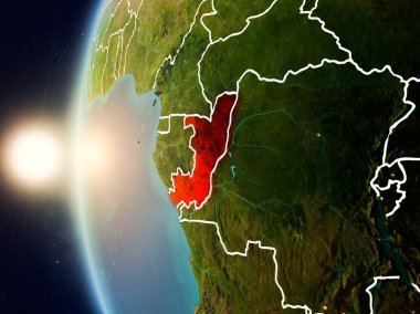 Günbatımı Kongo'dan alan yukarıda