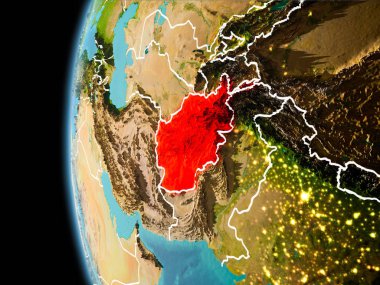 Afganistan akşam uzaydan