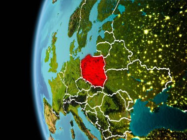 Polonya akşam uzaydan