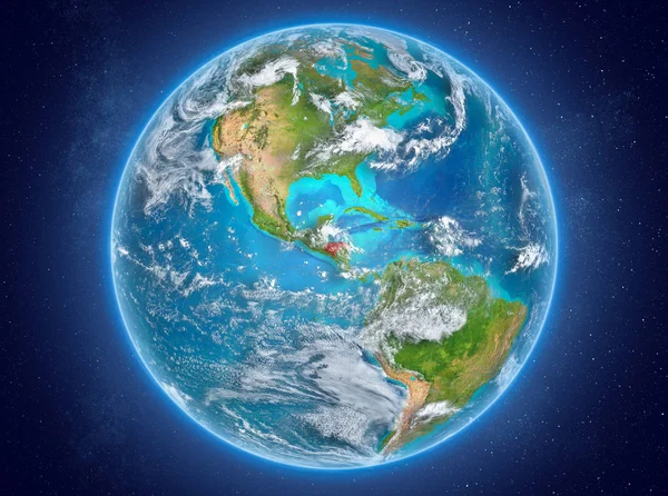 洪都拉斯在行星地球在空间 — 图库照片