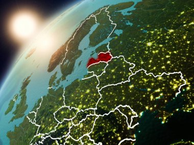 Letonya Planet Earth günbatımı