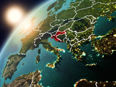 Planet Earth gün batımı Hırvatistan