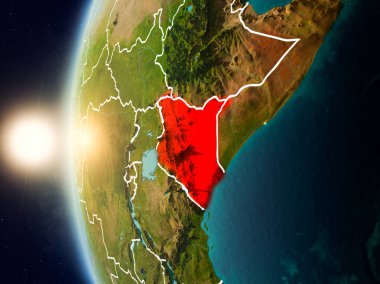 Günbatımı Kenya uzaydan yukarıda
