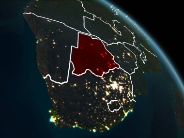 Kırmızı gece vasıl Botswana'da