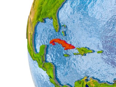 Küba Haritası modeli bir küre