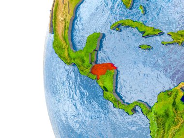 Modeli bir küre Honduras Haritası