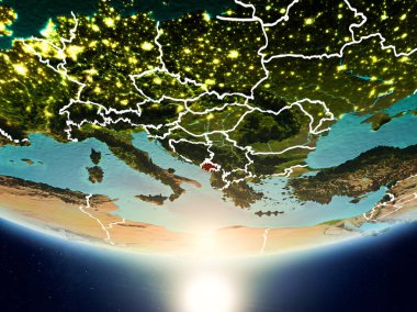 Planet Earth Güneş ile Karadağ