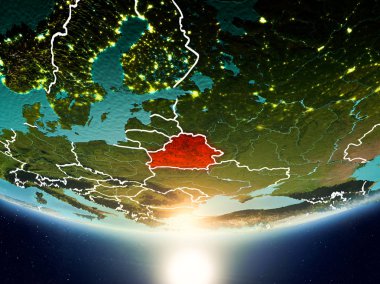 Planet Earth Güneş ile Beyaz Rusya