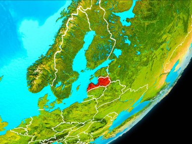 Yörünge görünümü Letonya