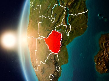 Günbatımı Zimbabve uzaydan yukarıda