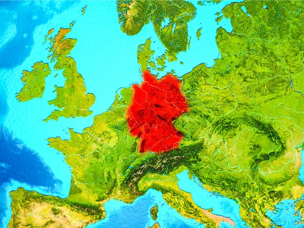 Германия в красном на Земле — стоковое фото