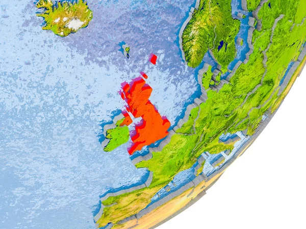 地球上のイギリスの地図 — ストック写真