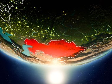 Planet Earth Güneş ile Kazakistan