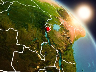 Burundi gündoğumu sırasında uzaydan