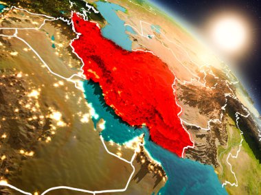 İran'dan gündoğumu sırasında alanı