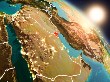 Uzay gündoğumu sırasında Kuveyt'ten