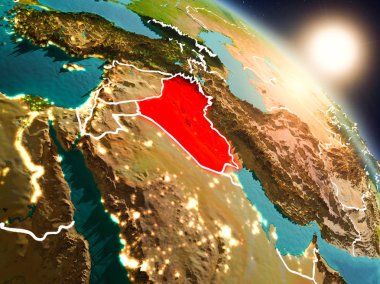 Irak gündoğumu sırasında uzaydan