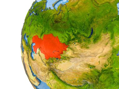 Kazakistan Haritası modeli bir küre