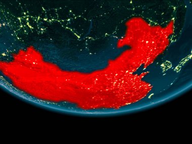 Gece boyunca Çin yeryüzünde