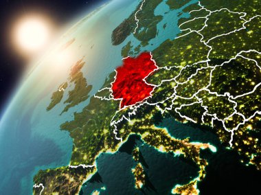 Planet Earth günbatımı içinde Almanya