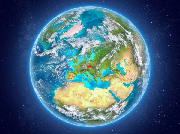 Tsjechië op de planeet aarde in de ruimte — Stockfoto
