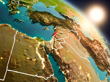 Lübnan'dan gündoğumu sırasında alanı