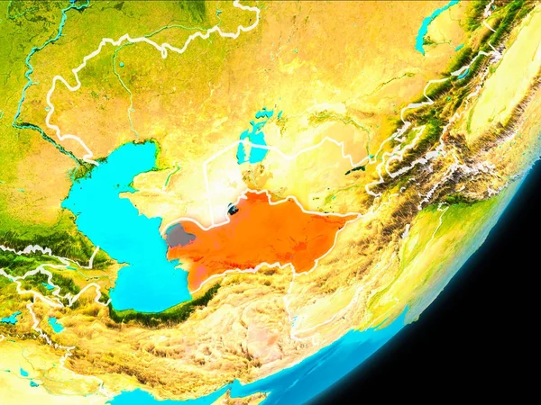 Vista da órbita do Turquemenistão — Fotografia de Stock