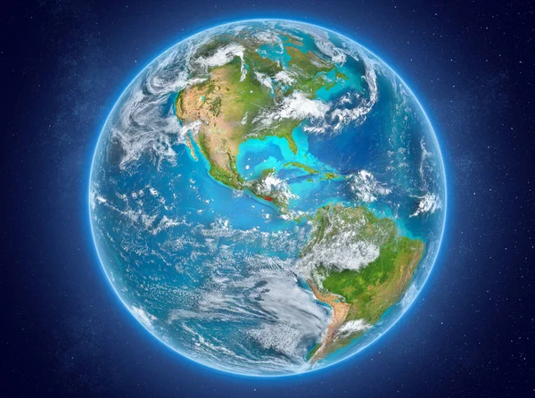 El Salvador no planeta Terra no espaço — Fotografia de Stock