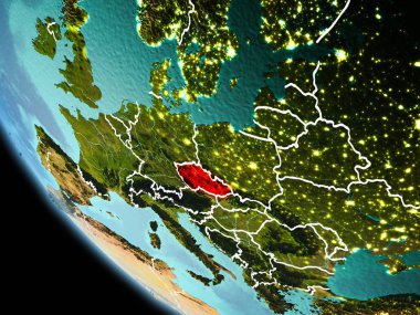 Dünya üzerinde gece Çek Cumhuriyeti