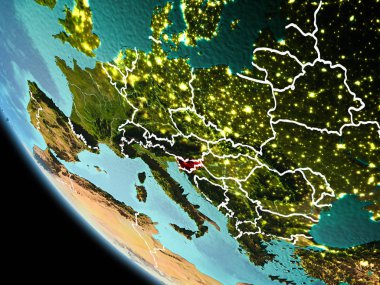 Dünya üzerinde gece Slovenya