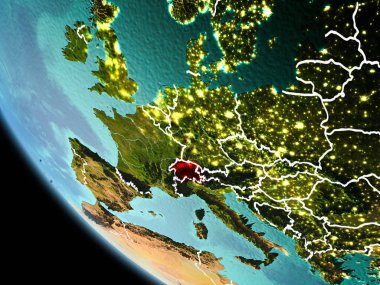 Dünya üzerinde gece İsviçre