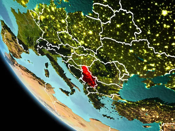 Сербія на ніч на землі — стокове фото