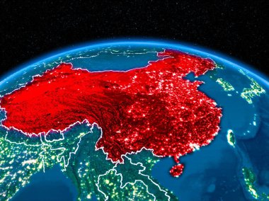 Çin gece uzaydan