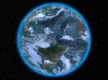 Dünya üzerinde gece Fransız Guyanası