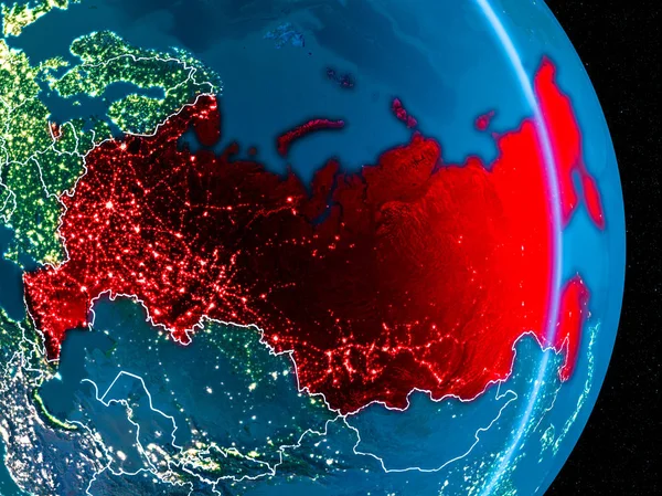 밤에 빨간색 러시아 — 스톡 사진