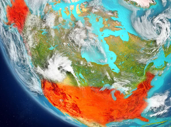 ABD uydu görünümünde kırmızı