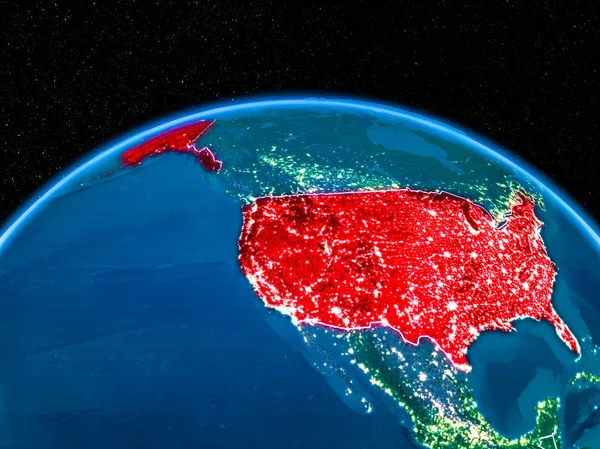 États-Unis de l'espace la nuit — Photo