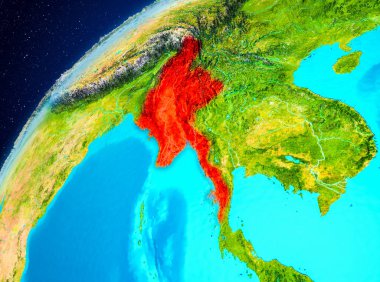 Uzaydan yeryüzündeki Myanmar