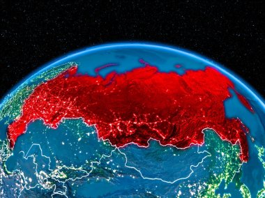 Rusya gece uzaydan