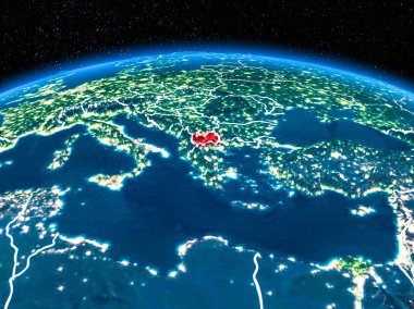 Makedonya gece uzaydan
