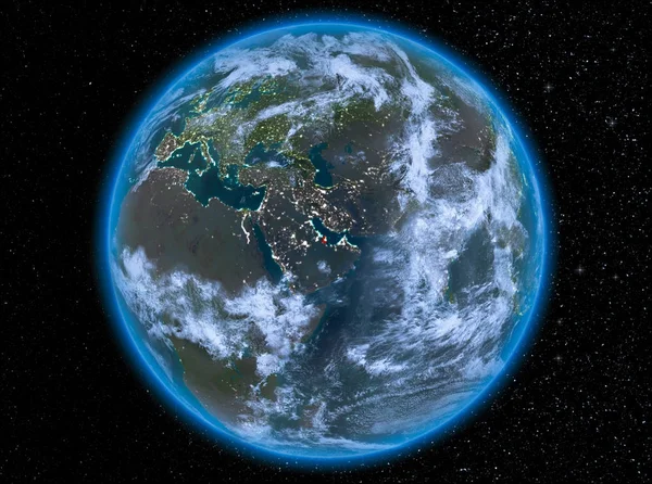 地球上の夜のカタール — ストック写真