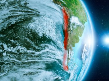 Şili Planet Earth üzerindeki gündoğumu