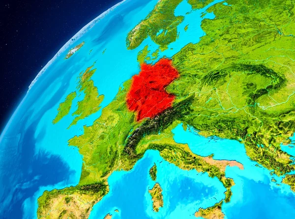 La Germania sulla Terra dallo spazio — Foto Stock