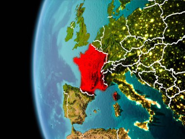 Fransa akşam uzaydan