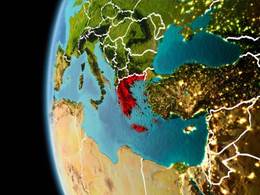 Akşam uzayda Yunanistan'dan