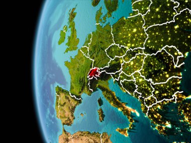 İsviçre akşam uzaydan