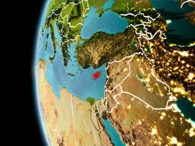 Kıbrıs akşam uzaydan