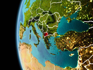 Makedonya akşam uzaydan