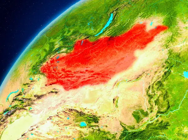 Uzaydan yeryüzündeki Moğolistan