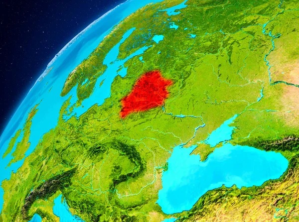 Bielorrússia na Terra a partir do espaço — Fotografia de Stock